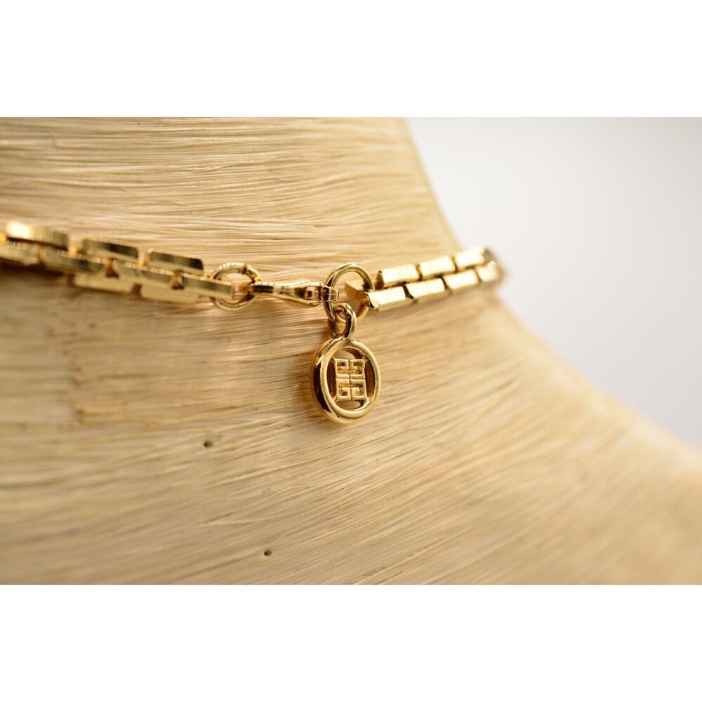 Givenchy Vintage Collar Chain Necklace Chunky Boxed Linked Gold Signed 80s BinA - Picture 11 of 12